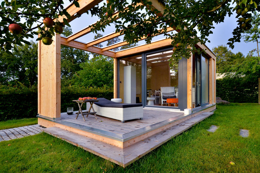 Luxus design Gartenhaus, moderner Holzbau